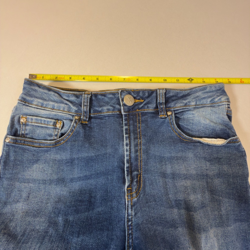 Resfeber Los Angeles Distressed Skinny Jeans Medium Wash Frayed Hem Womens - Picture 11 of 13